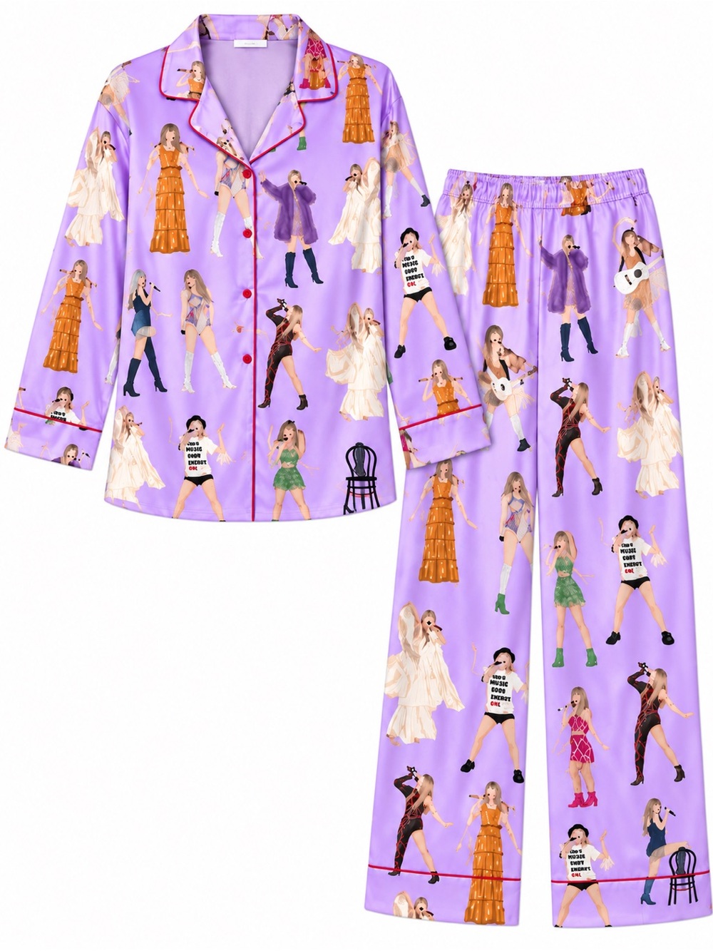 Taylor Swift - Lavender Printed Pajama Set